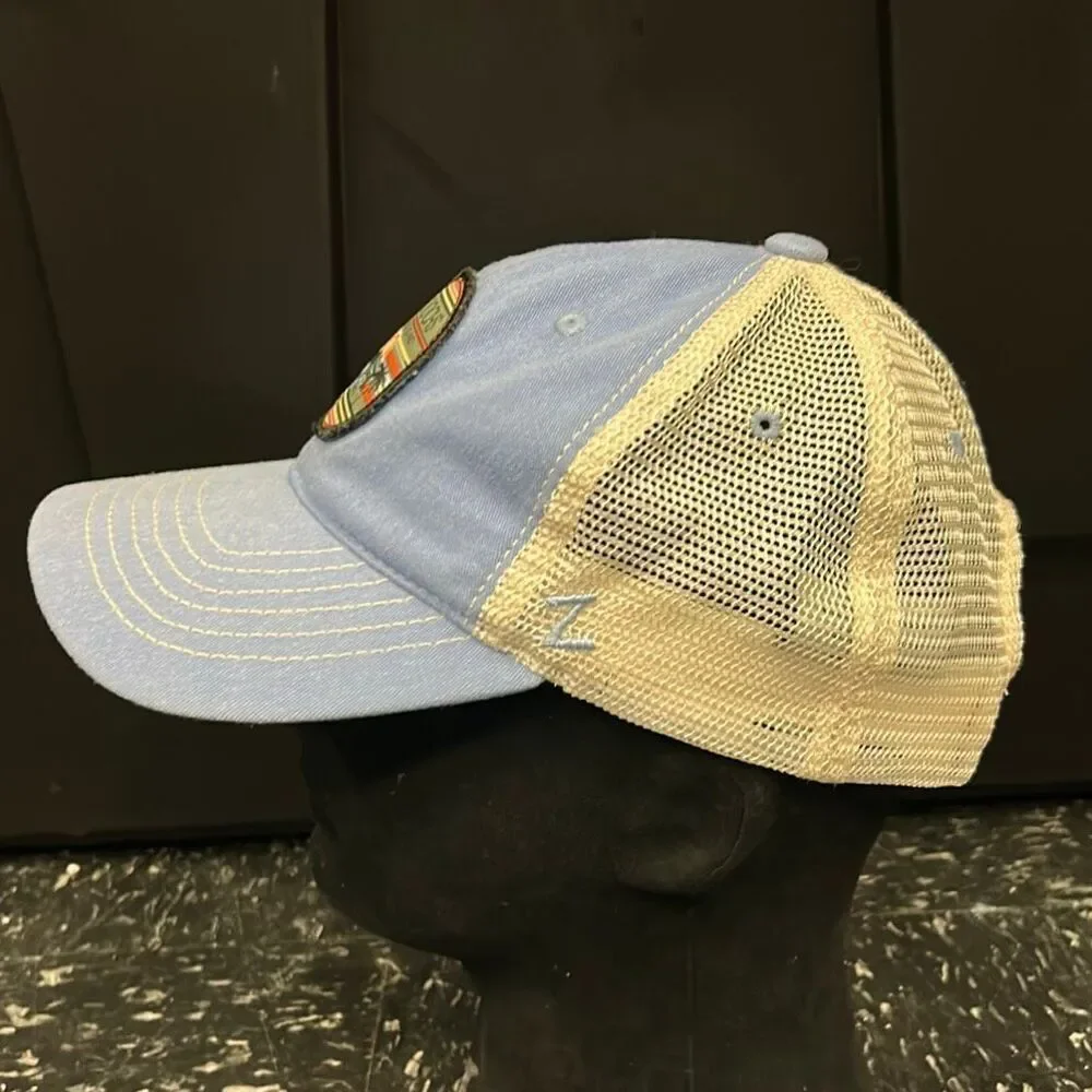 Zephyr Murdoch's Galveston Island Trucker Hat Cap Mesh Back Snapback TX Lt Blue